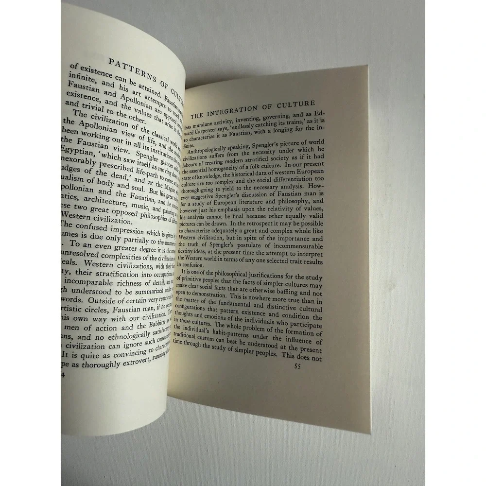 Patterns of Culture Ruth Benedict Anthropology Book Margaret Mead Foreword 1989